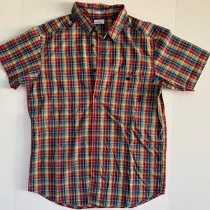 Columbia Plaid Short Sleeve Button Up Shirt Regular Fit